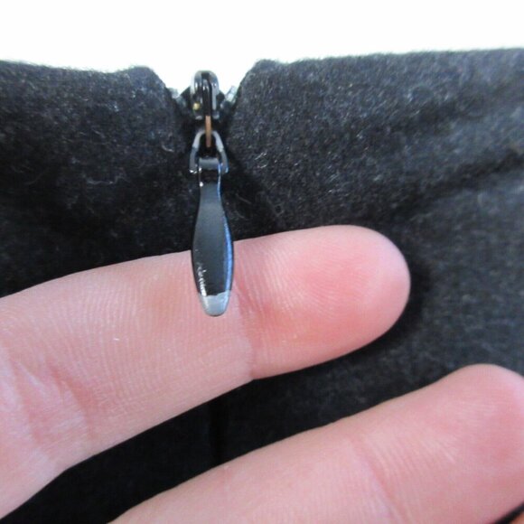 Max Mara Cowl Neck Knee Length Dress Virgin Wool Draped Detail Size 8 Black 334 - Picture 9 of 11